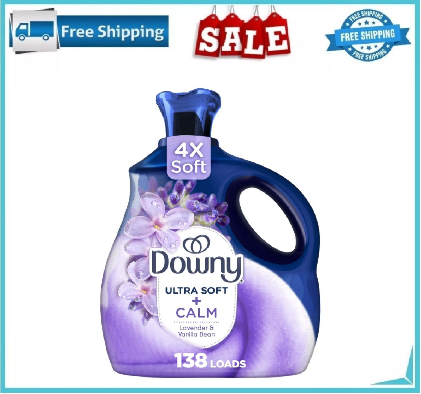 Downy Ultra Soft + Calm Fabric Softener, Lavender & Vanilla Bean,93 fl oz