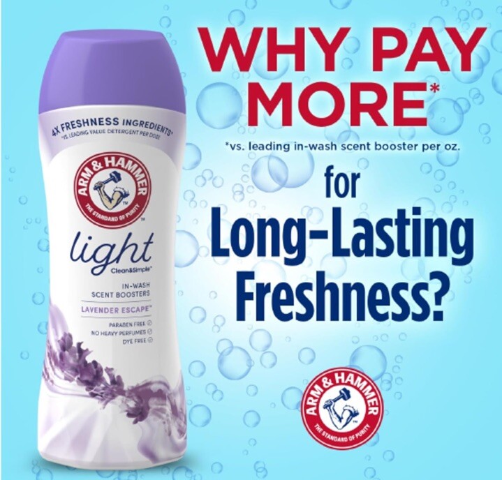 2-Pack Arm & Hammer Light In-Wash Scent Boosters Lavender Escape, 24oz Each