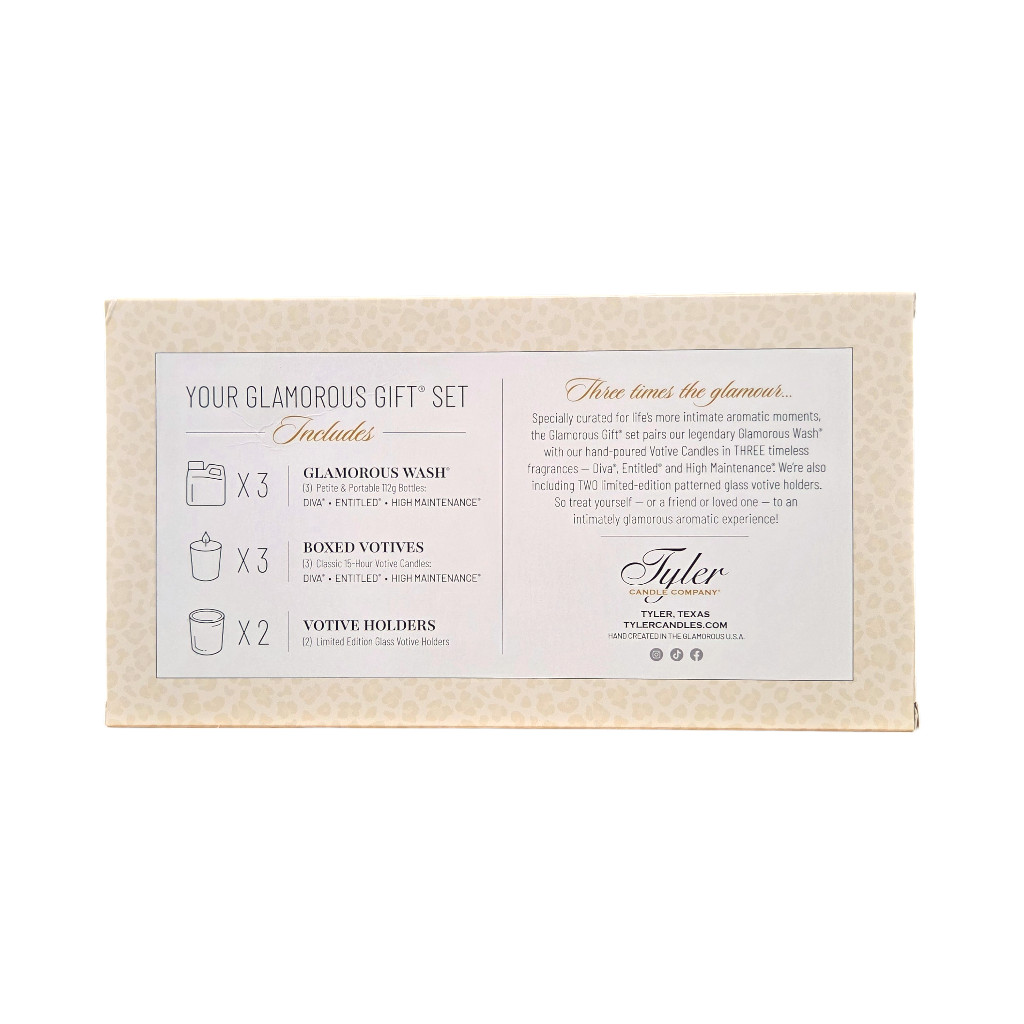 Tyler Candle Glamorous Wash and Candle Gift Set | Diva, High Maint., Entitled