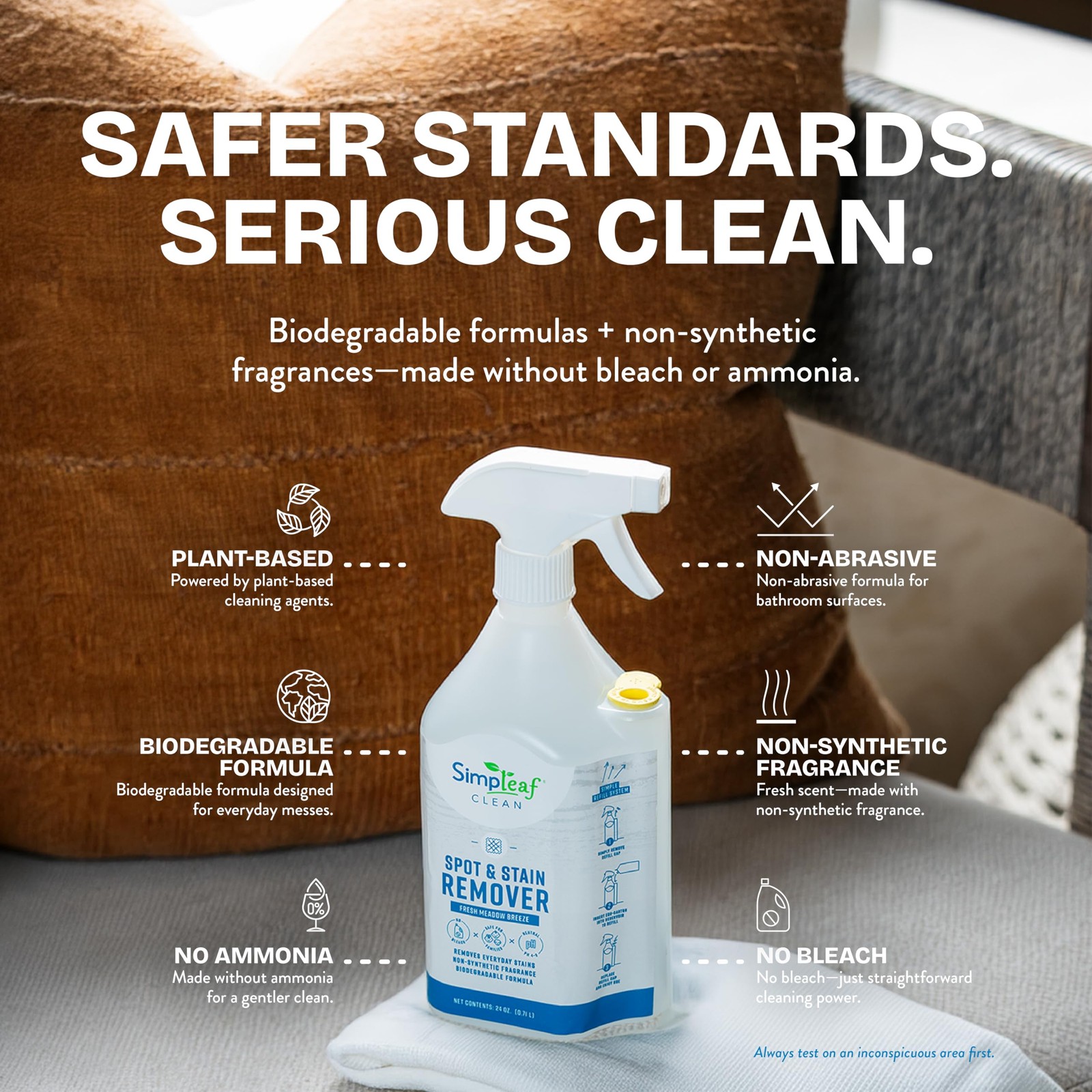 Simpleaf Clean Spot & Stain Remover | Refill System 24 Fl Oz (Pack of 1)