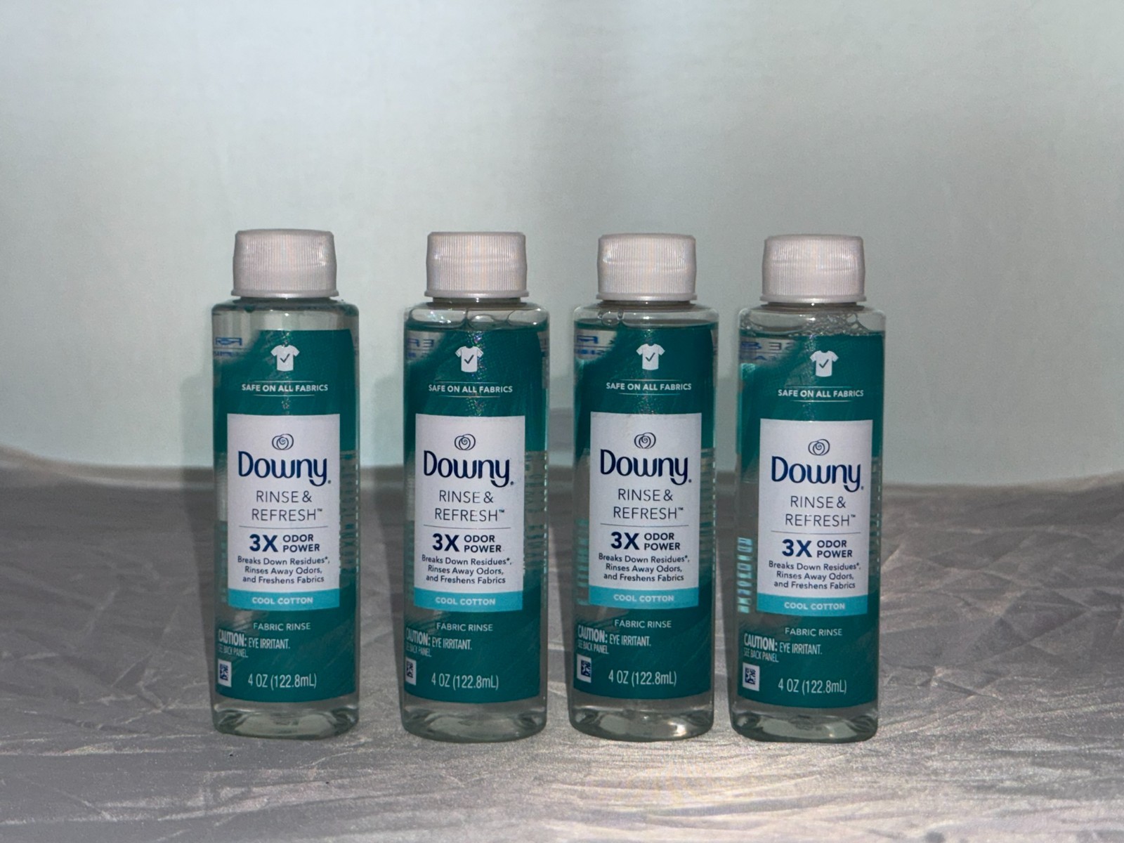 Lot of 4 Downy Rinse and Refresh – 3X Odor Power – Cool Cotton 4oz Fabric Rinse