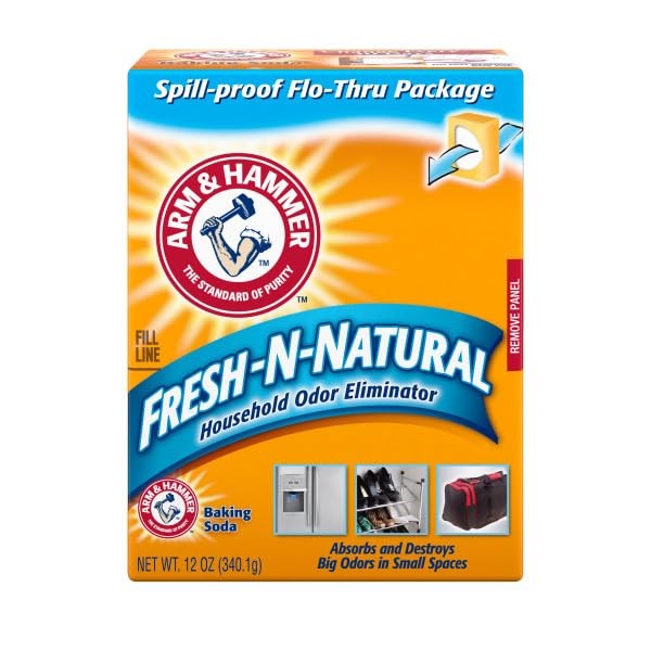 Arm & Hammer Baking Soda Fresh-n-Natural Odor 12 Ounce (Pack of 3), Yellow