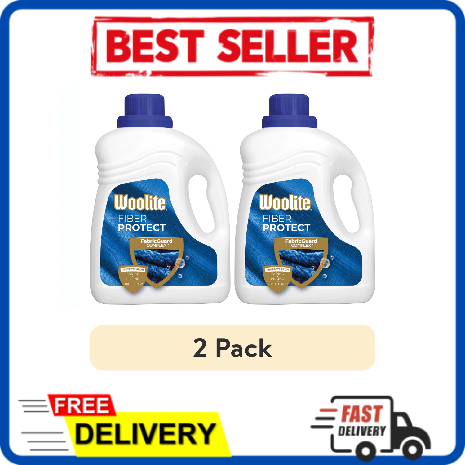 (2 pack) Woolite Damage Defense Liquid Laundry Detergent, 100 fl oz, 66 Loads