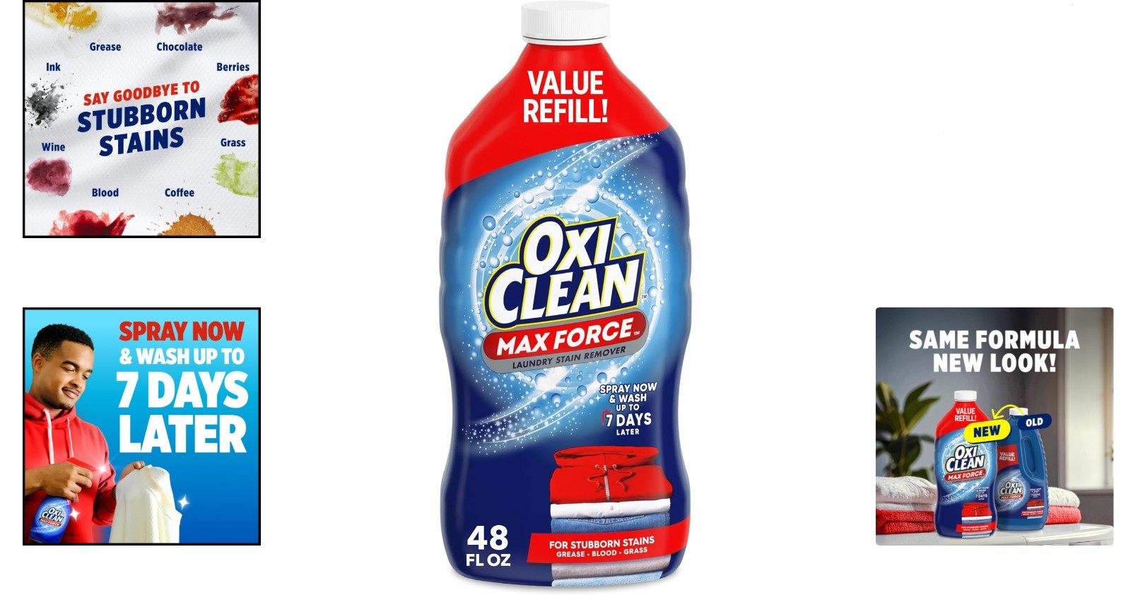 48 Fl Oz Max Force Stain Remover Spray Refill – Powerful, Safe for All Fabrics
