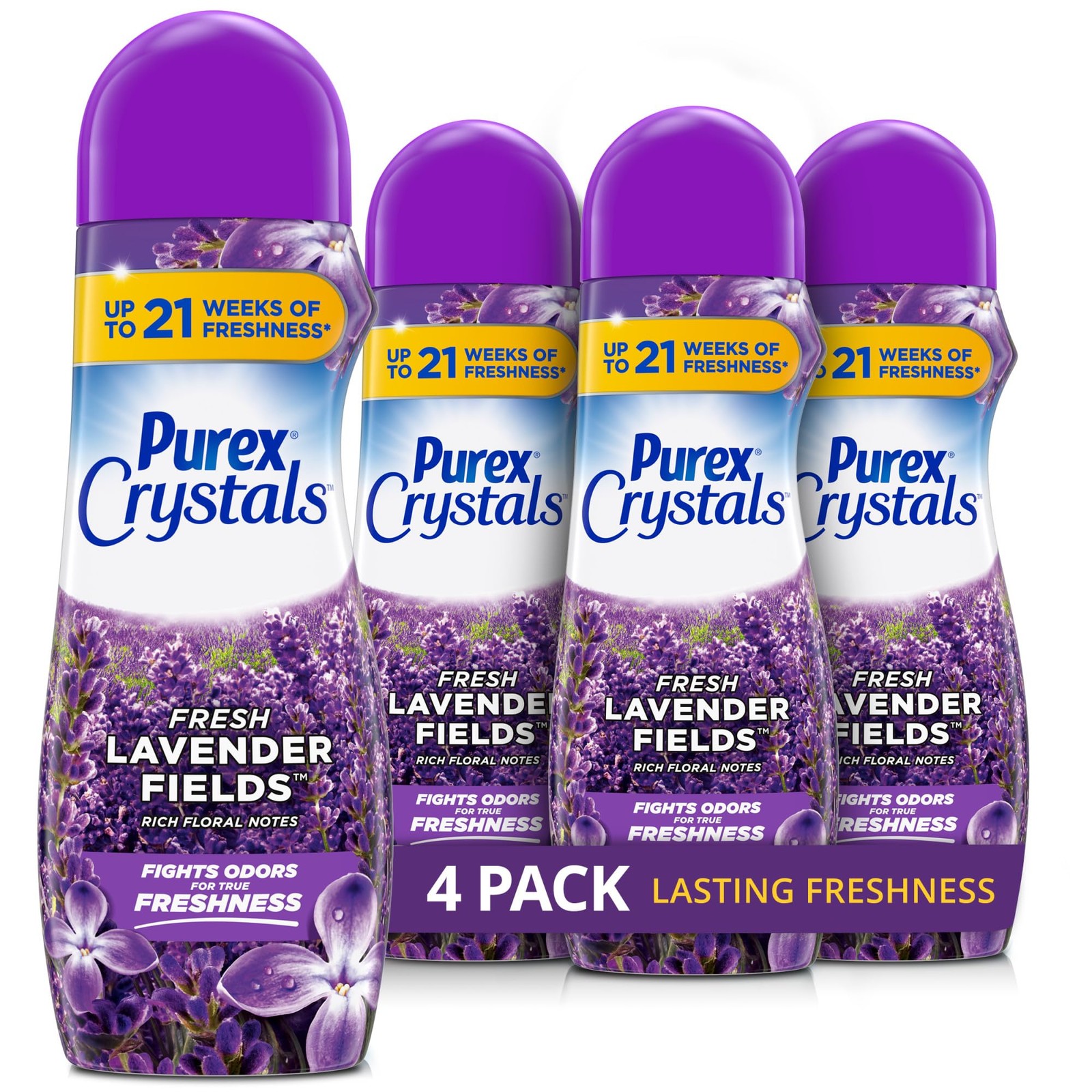 Purex Crystals In-Wash Scent Booster, 4 Ounce (Pack of 1), Lavender Blossom