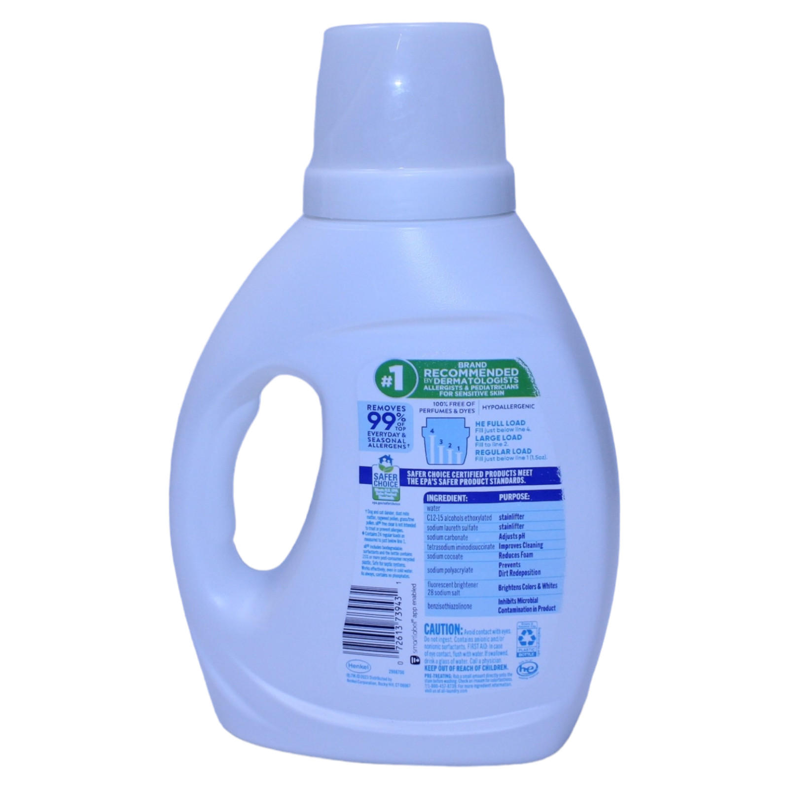 All Free and Clear Liquid Laundry Detergent 36 Oz Bottle