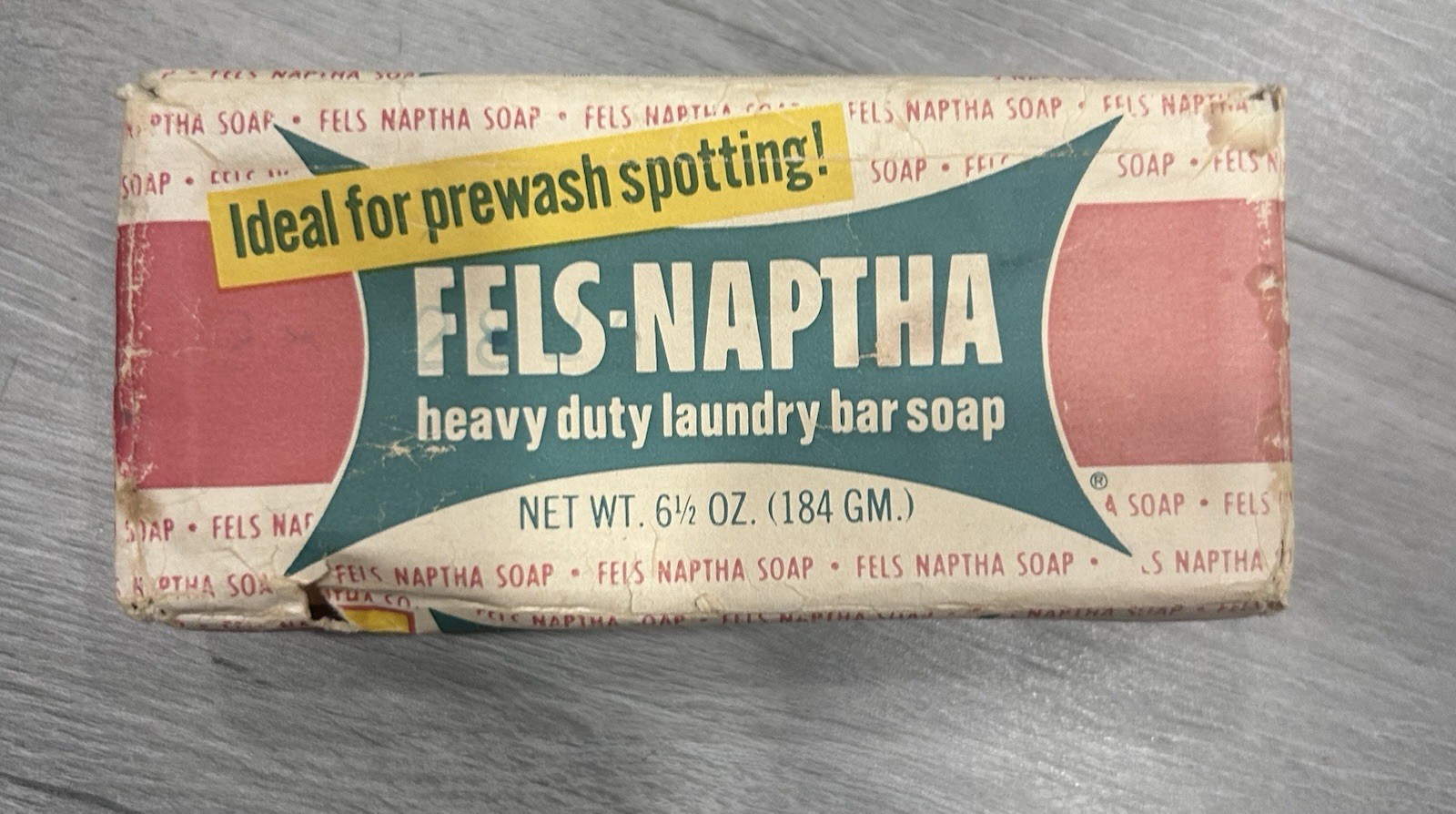 Fels-Naptha Heavy Duty Laundry Bar Soap 6.5 oz Purex Original Packaging VTG