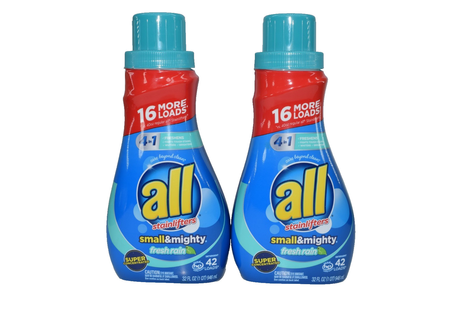 All Small & Mighty Liquid Laundry Detergent Fresh Rain Concentrated, 2 Pack