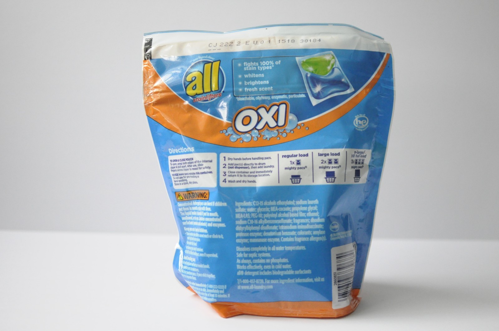 all with Stainlifters OXI 4 in 1 Mighty Pacs Laundry Detergent 19 Count