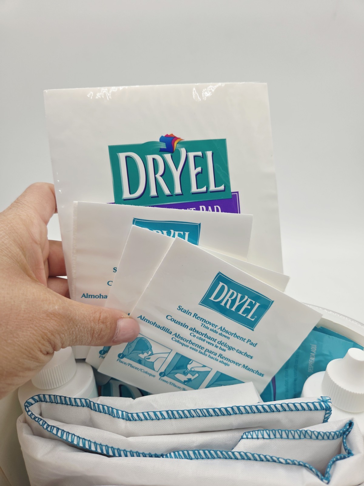 Vintage Dryel At Home Dryer Dry Cleaner Starter Kit 2 Packets Stain Remover Pads