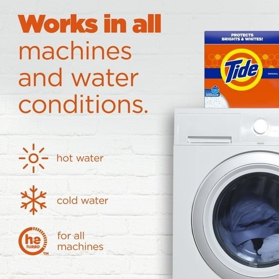 Tide Powder Laundry Detergent, Original Scent, 129 oz, 113 Loads