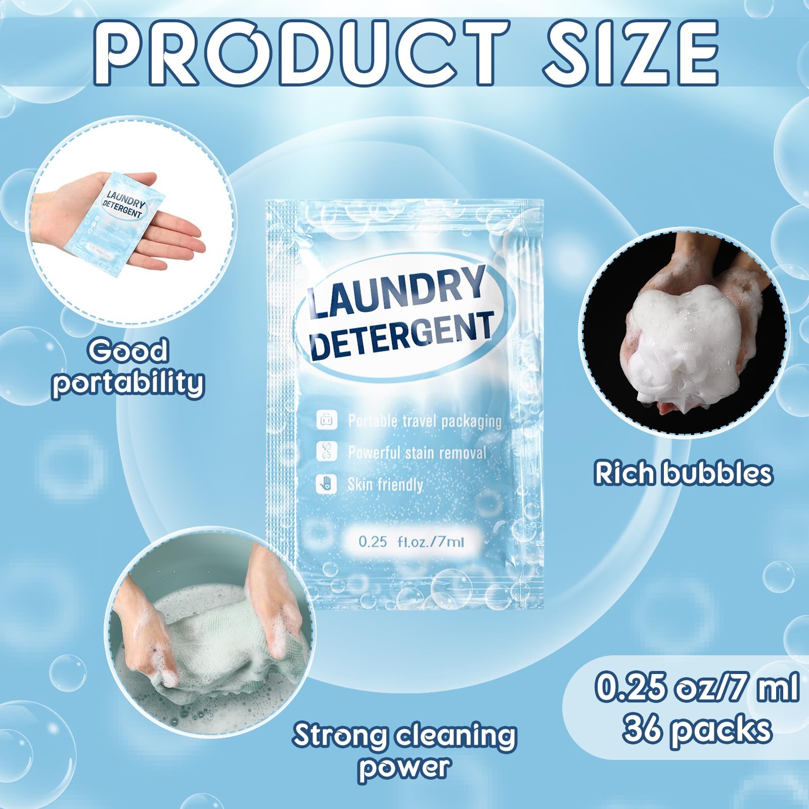 Leelosp 500 Pcs Travel Laundry Detergent Packets Individual 0.25 oz | Single …