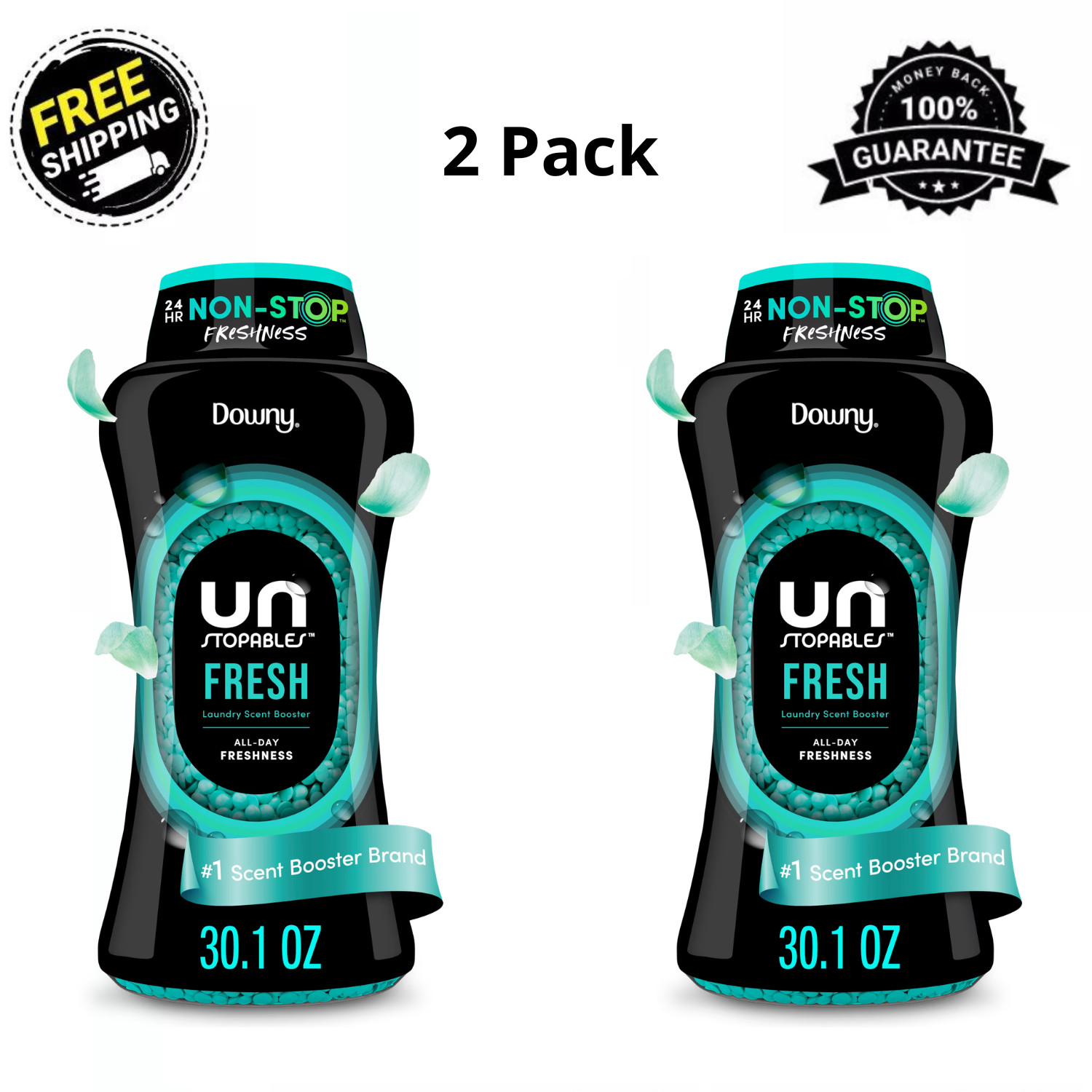 (2 Pack) Downy Unstopables In Wash Scent Booster Fresh 30.1oz Laundry Beads
