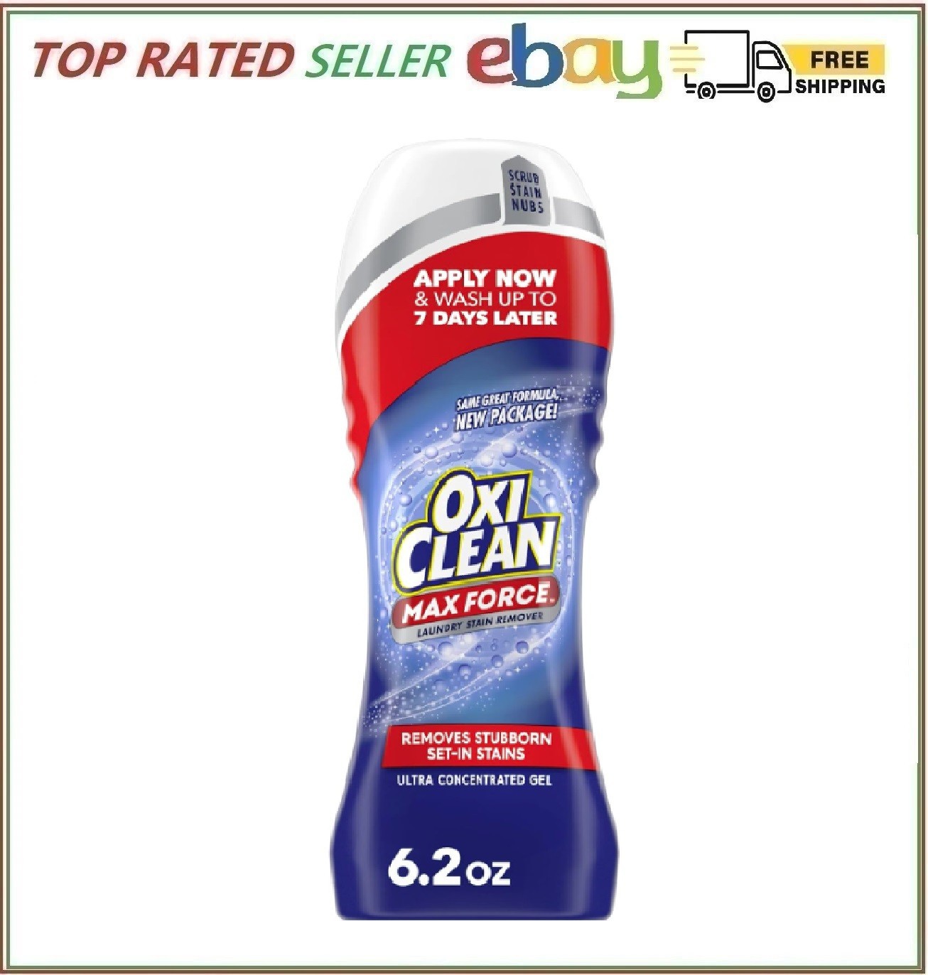 OxiClean Max Force Laundry Stain Remover Gel Stick, 6.2 fl oz