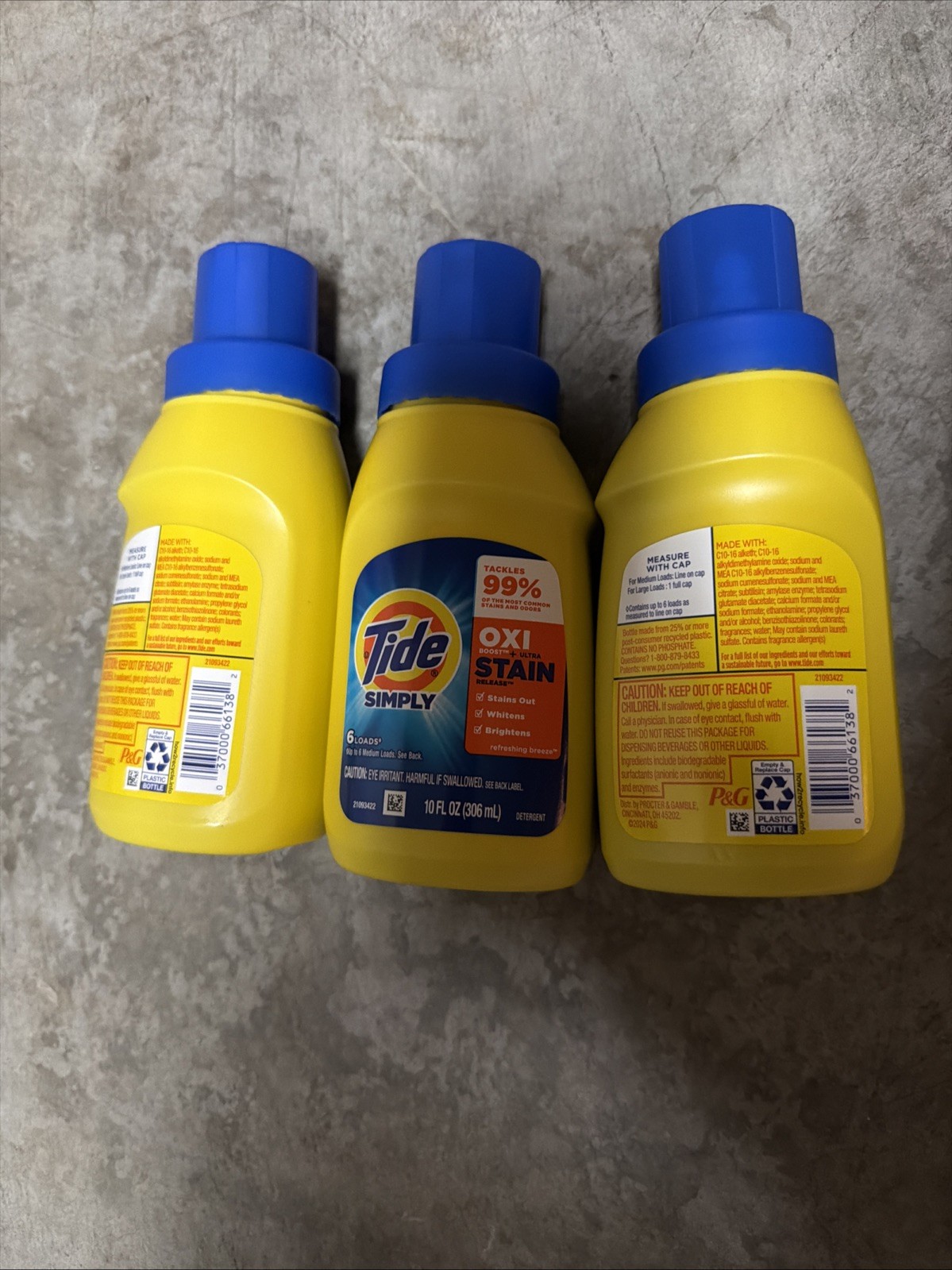 Tide Simply + Oxi Liquid Laundry Detergent, 10oz (306ml) 3 Pack Bundle