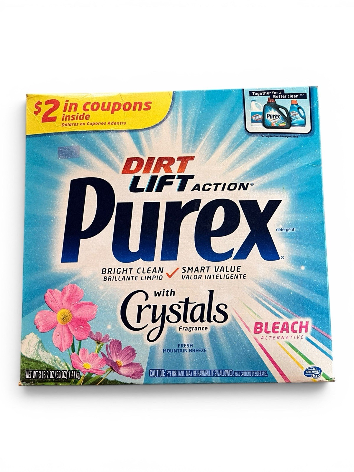 PUREX Dirt Lift Action/ Crystals Fresh Mountain Breeze Powder Detergent 3lb VTG