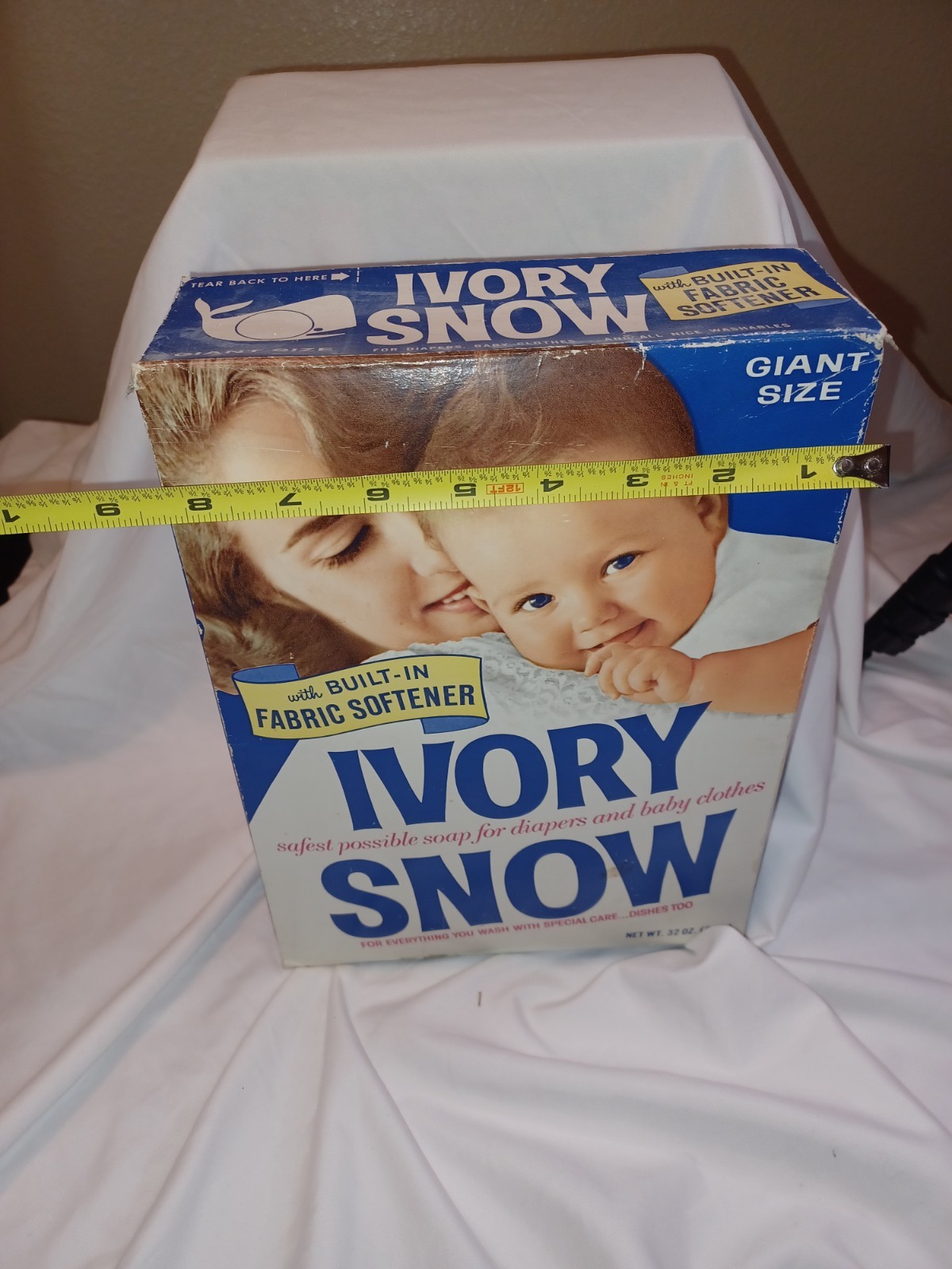 Vintage Ivory Snow Fabric Softener 32 Oz Opened Box. ~25% Remains