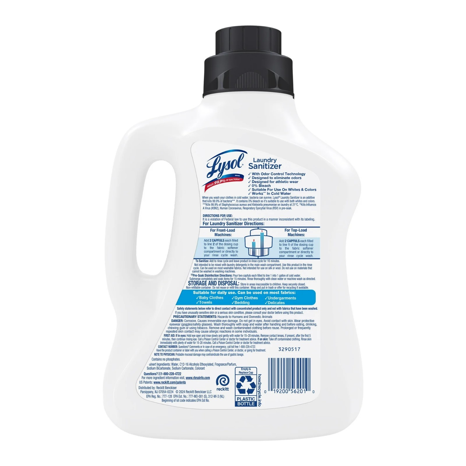 Lysol Tough Odor Eliminator Laundry Sanitizer Additive, , 0% Bleach, Eliminates