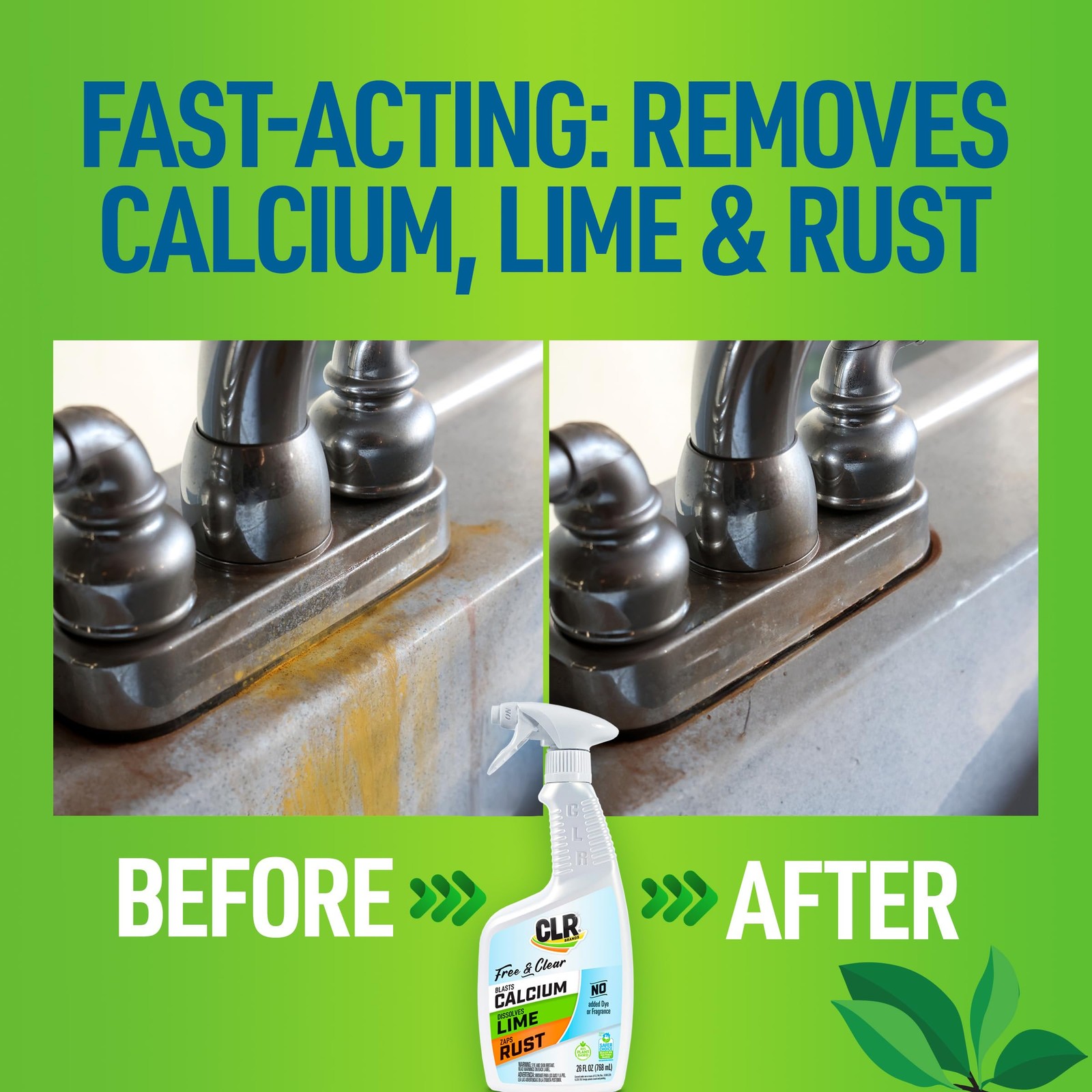CLR Brands® Calcium, Lime & Rust Remover Free & Clear, 26 Fl Oz (Pack of 1)