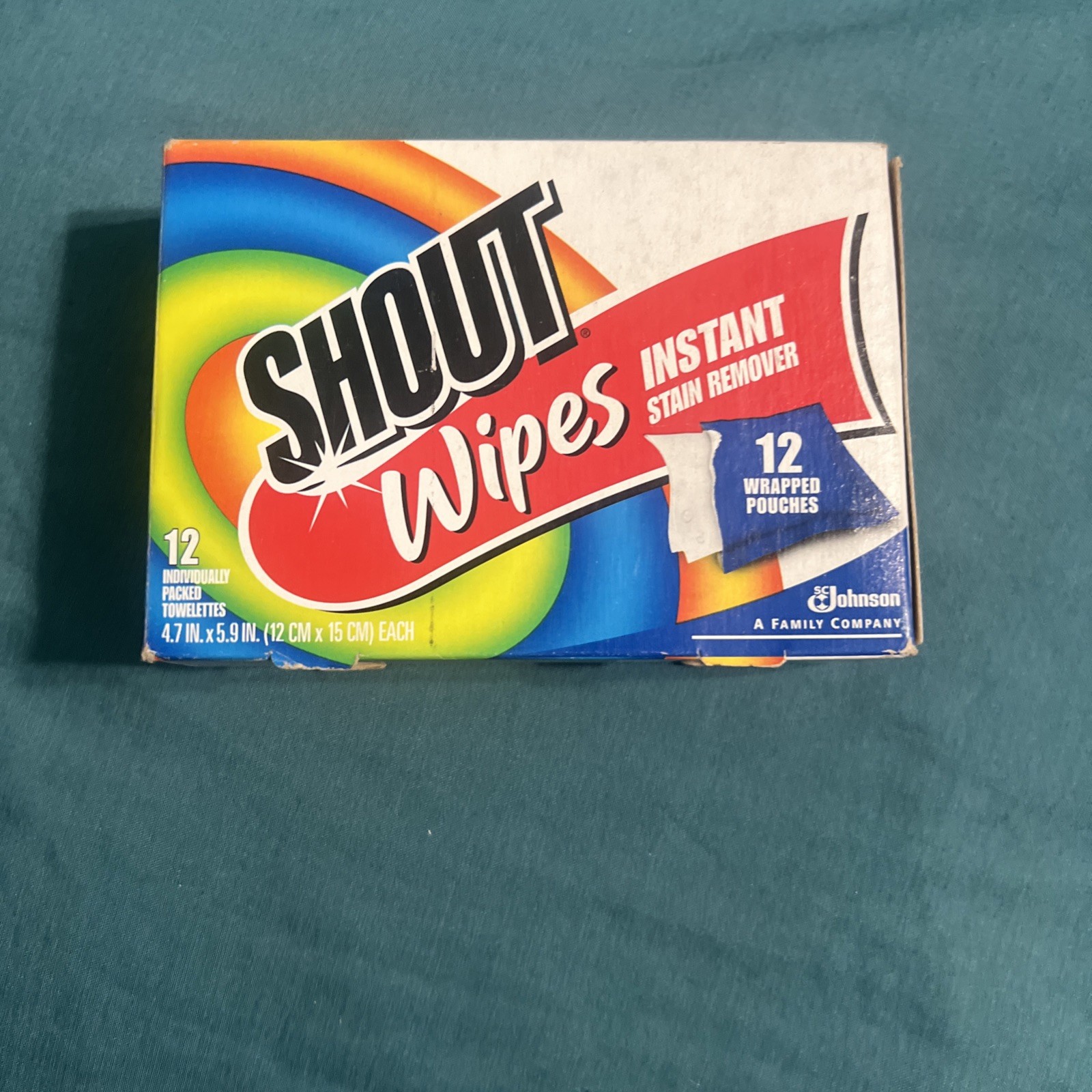 2005 Vintage Shout Wipes Instant Stain Remover Wipes Open Box 11ct Only