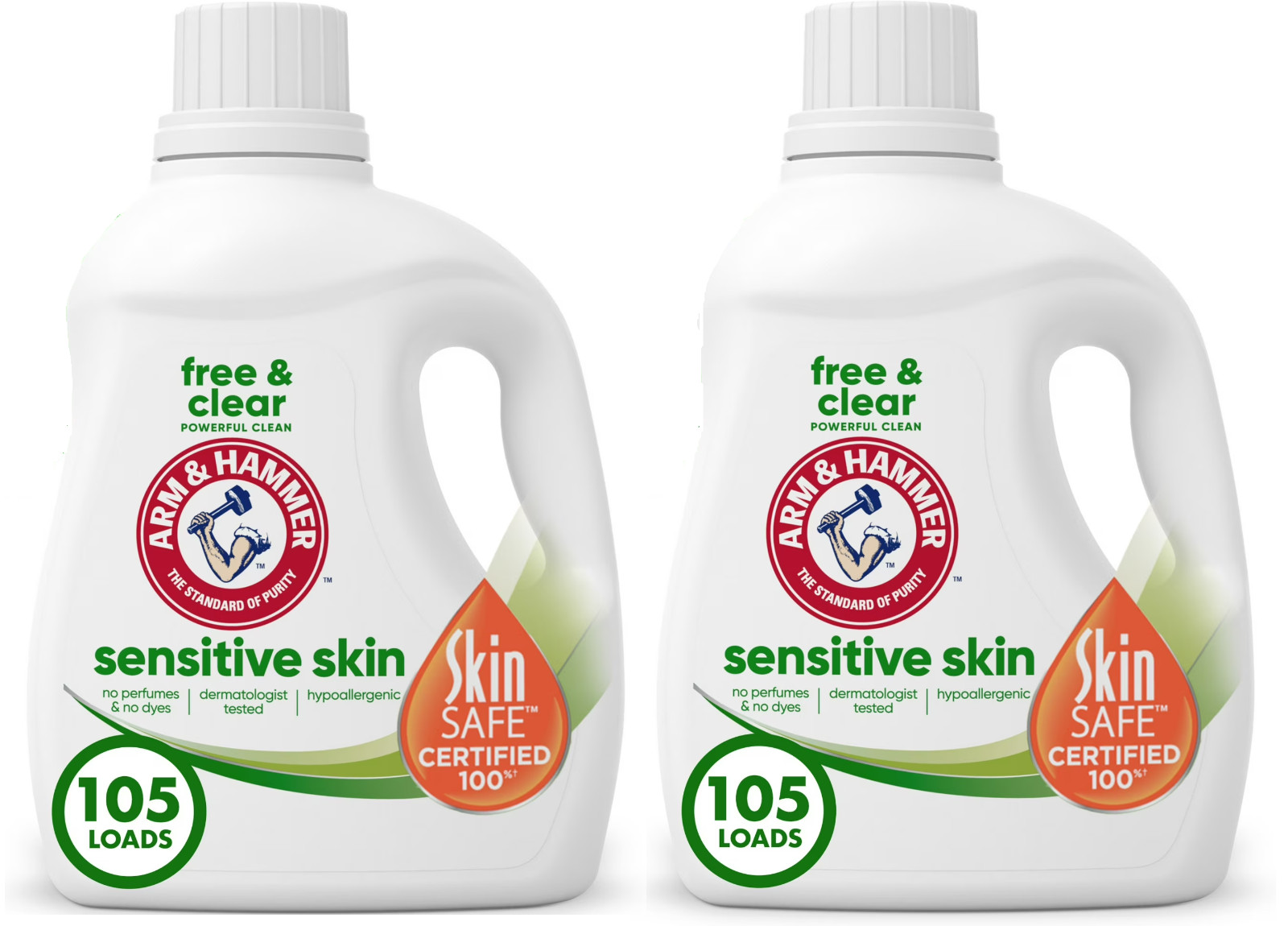 ARM & HAMMER Sensitive Skin Free & Clear Liquid Detergent, 105 fl oz, 105 Loads