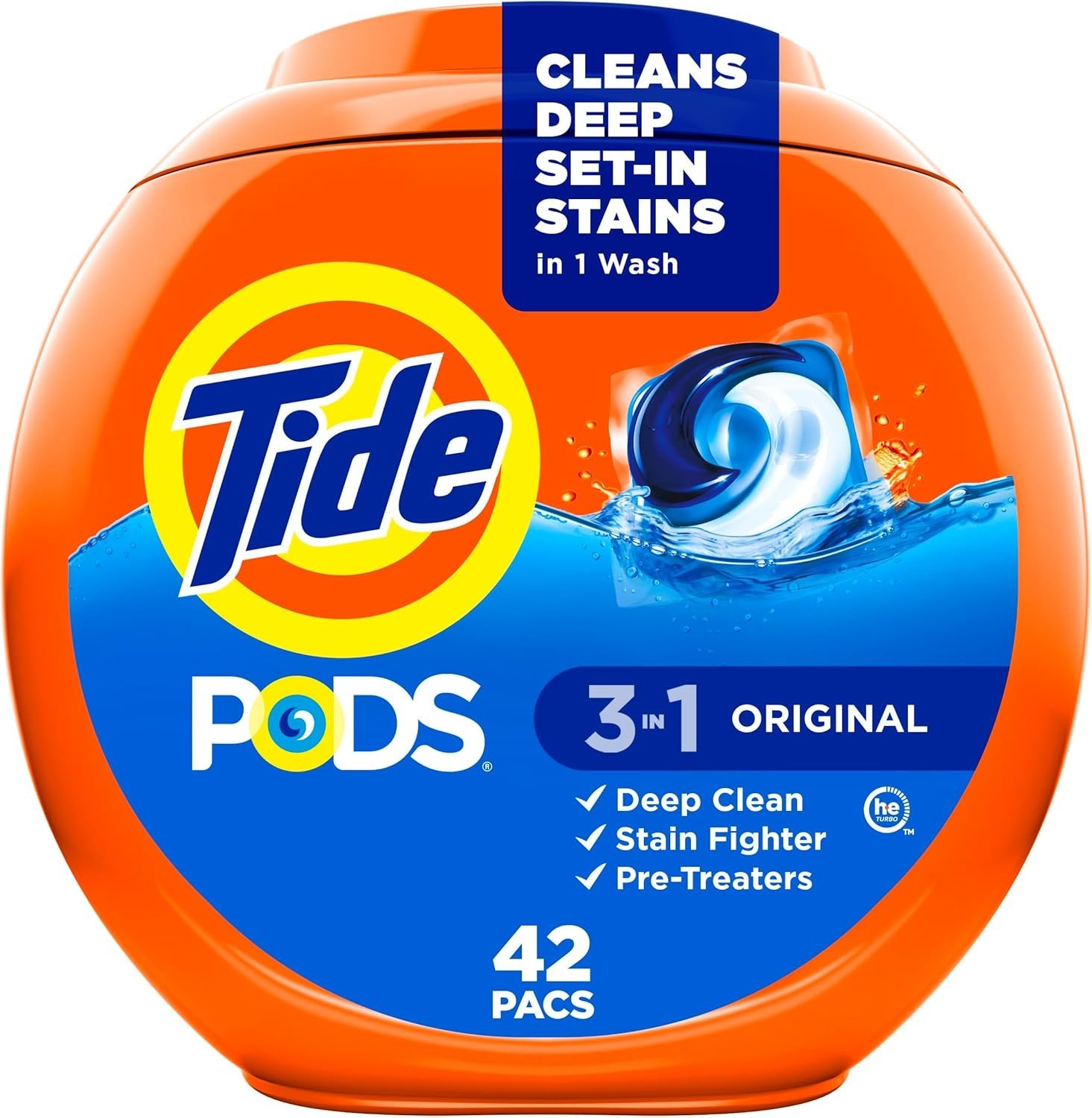 Tide PODS Laundry Detergent 3-In-1 Original 42 Pacs