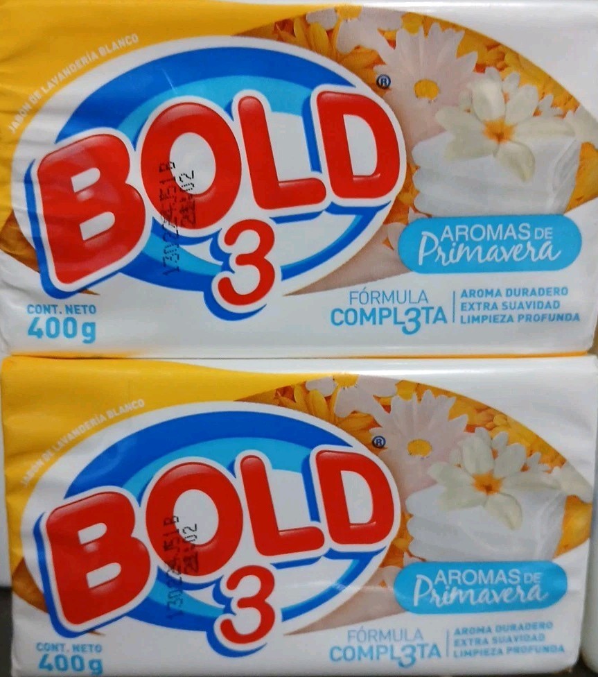 4X BOLD 3 LAUNDRY SOAP BARS ( JABON LAVANDERIA EN BARRA ) 4 DE 400g – FREE SHIP