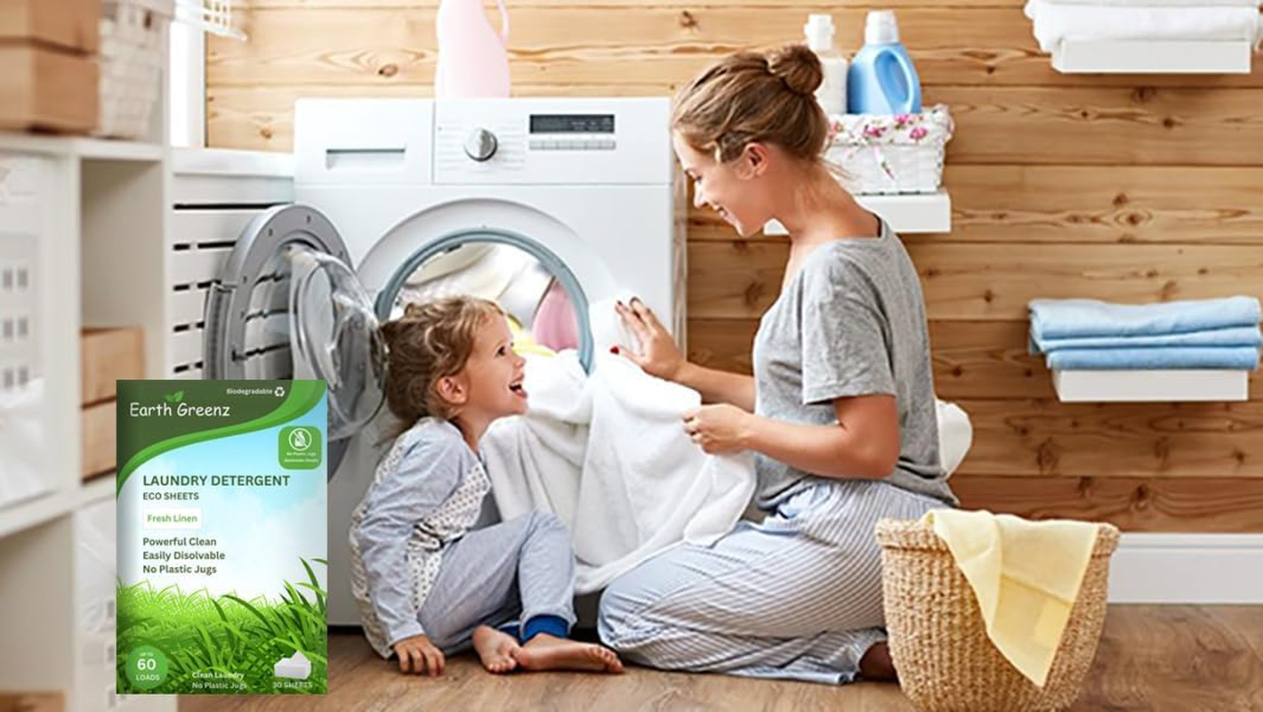 Laundry Detergent Sheets – Fresh Linen – No Plastic Jug (60 Loads) 30 Sheets