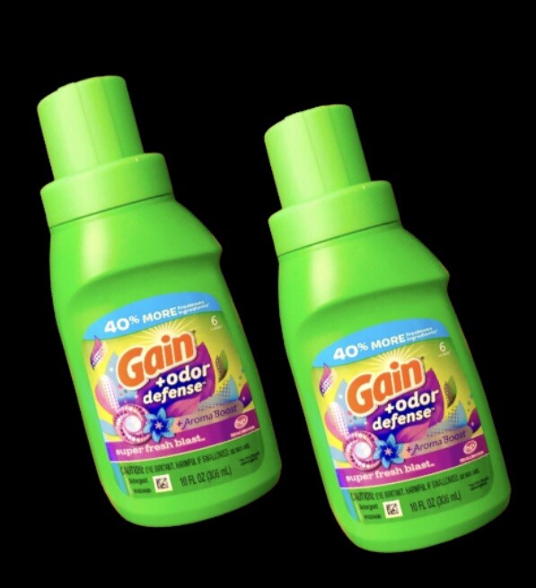 2pk GAIN Aroma Boost DETERGENT-super Fresh Blast Travel size 10oz/6 Load Each