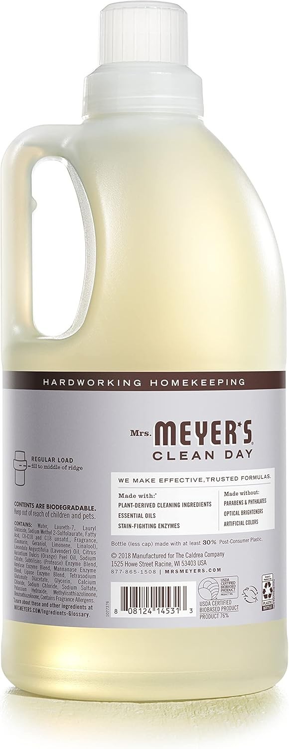 MRS. MEYER’S CLEAN DAY Liquid Laundry Detergent Stain Remover 64 Loads 64Oz Pack