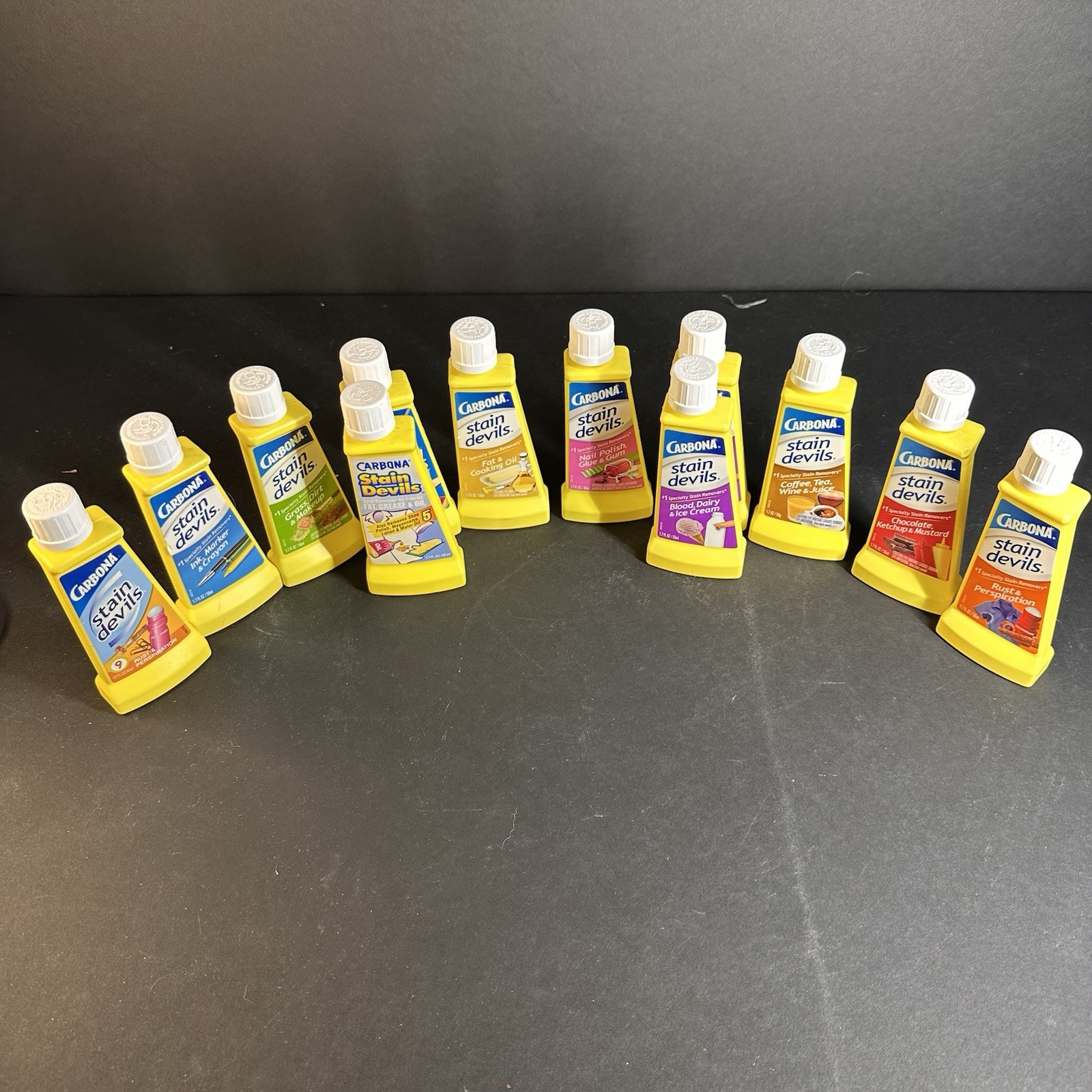 Carbona Stain Devils Lot Of 12- 1.7 oz. Each #1 Speciality Removers See Photos