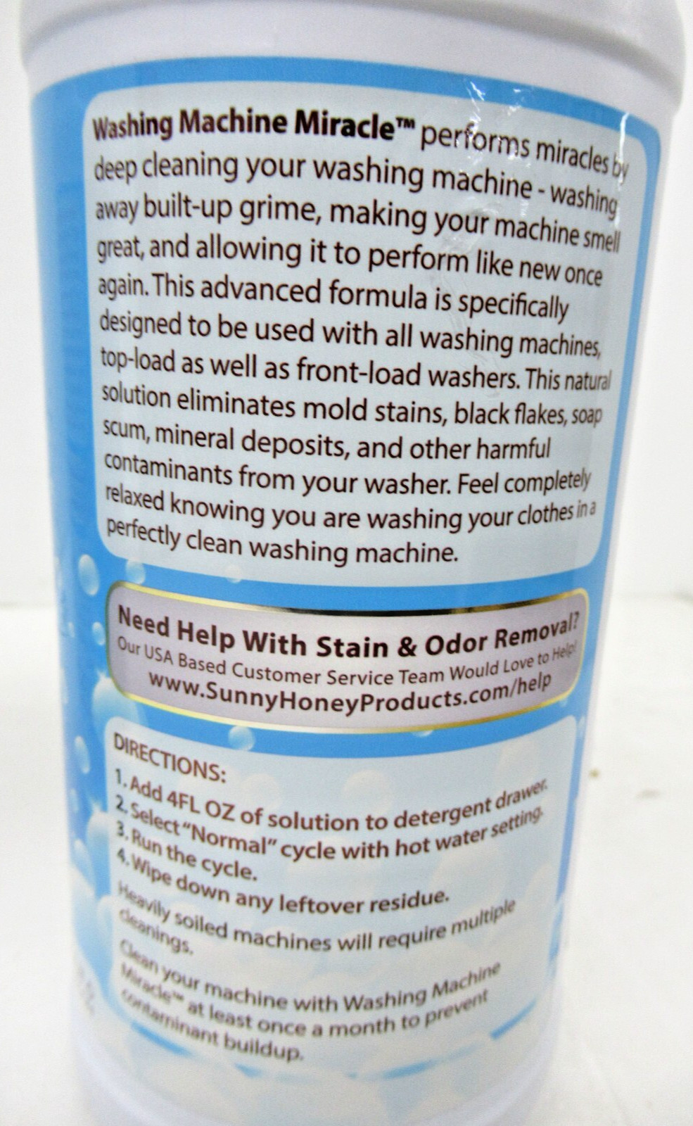 x3 Sunny & Honey Liquid Washing Machine Cleaner & Deodorizer 32 fl oz Each