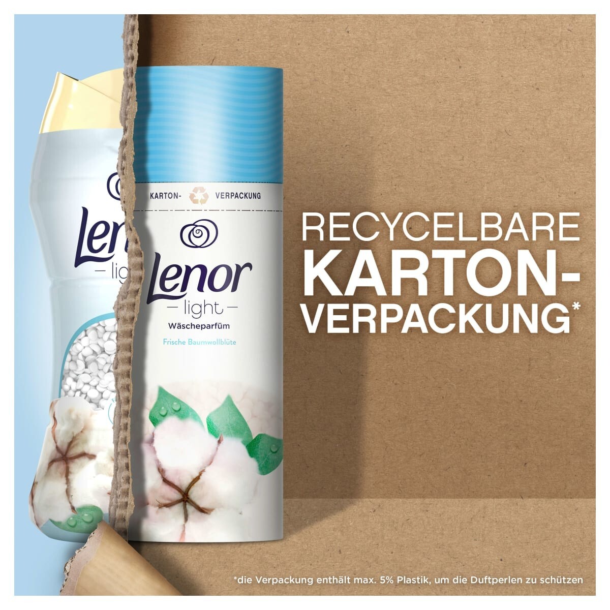 Lenor Light Laundry Perfume Fresh Cotton Blossom 3x 160g 12 WL Long Freshness