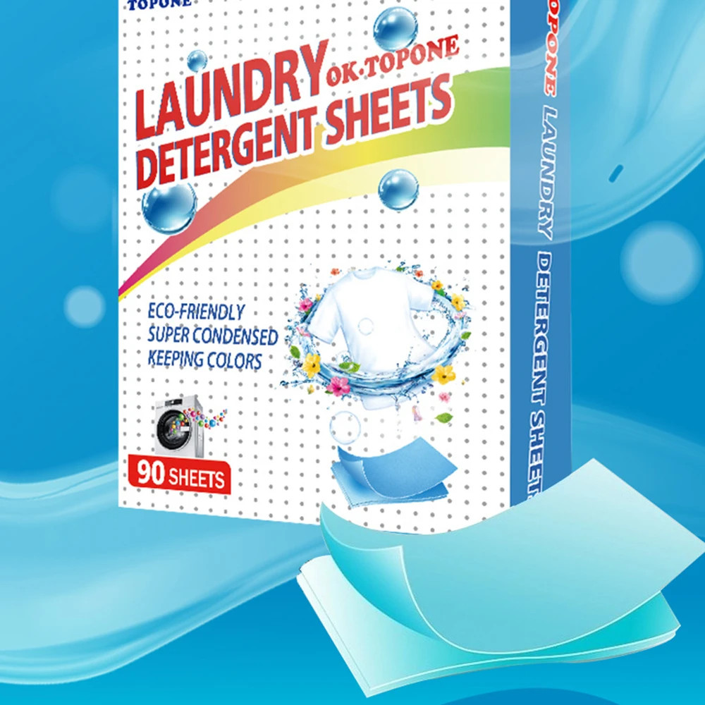 Laundry Detergent Sheets 90 Pcs Eco-friendly Soap No Waste Stain Remover Liquid