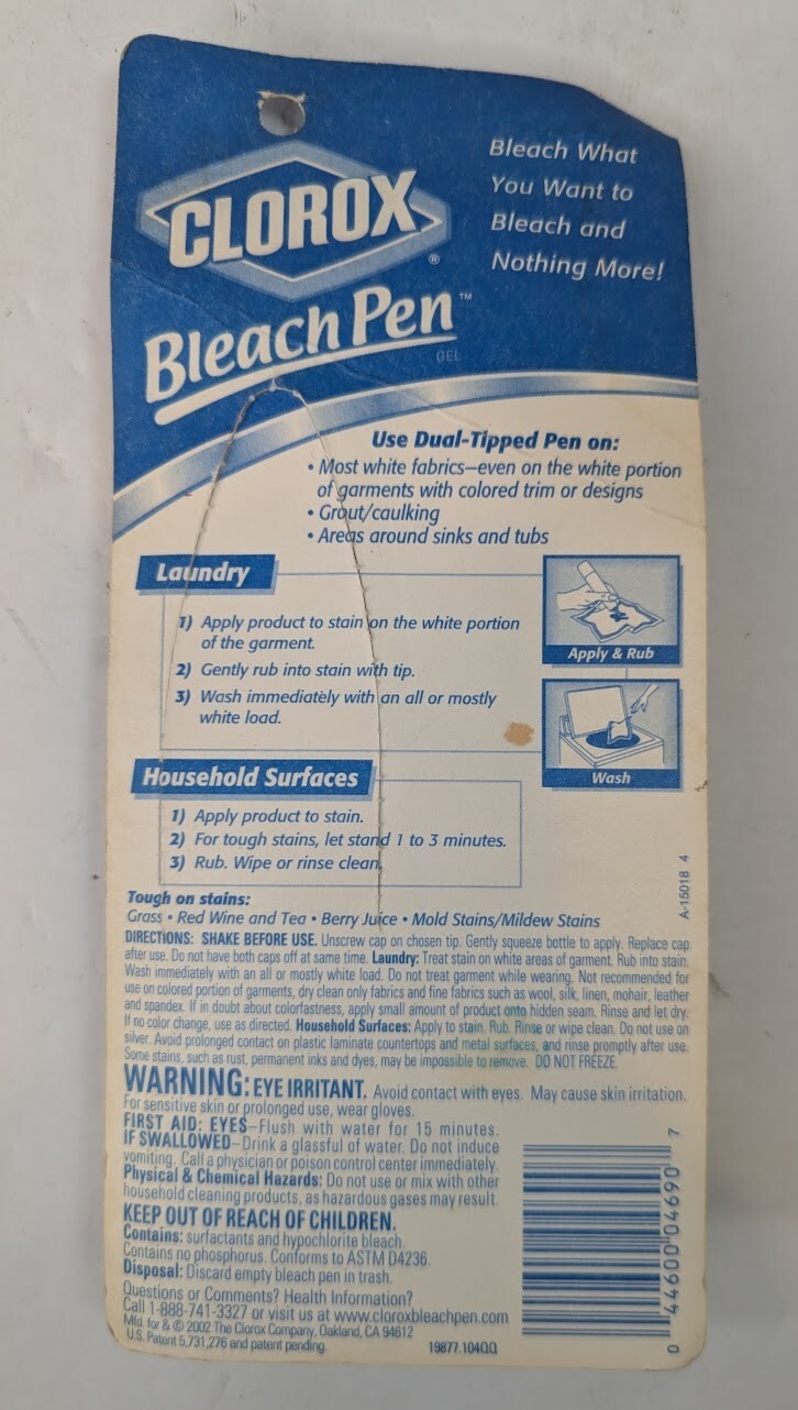 Clorox Bleach Pen Gel Dual Tipped 2 oz Discontinued New In Package NEW