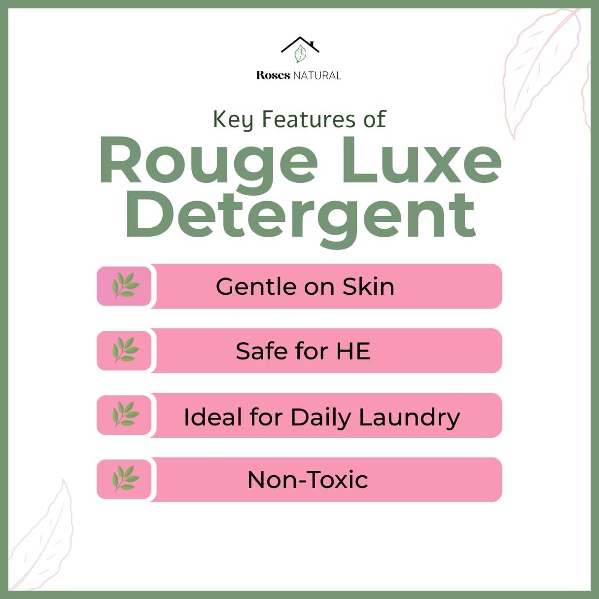 Rouge Luxe 3-in-1 Laundry Detergent Powder, HE Compatible, All-Natural