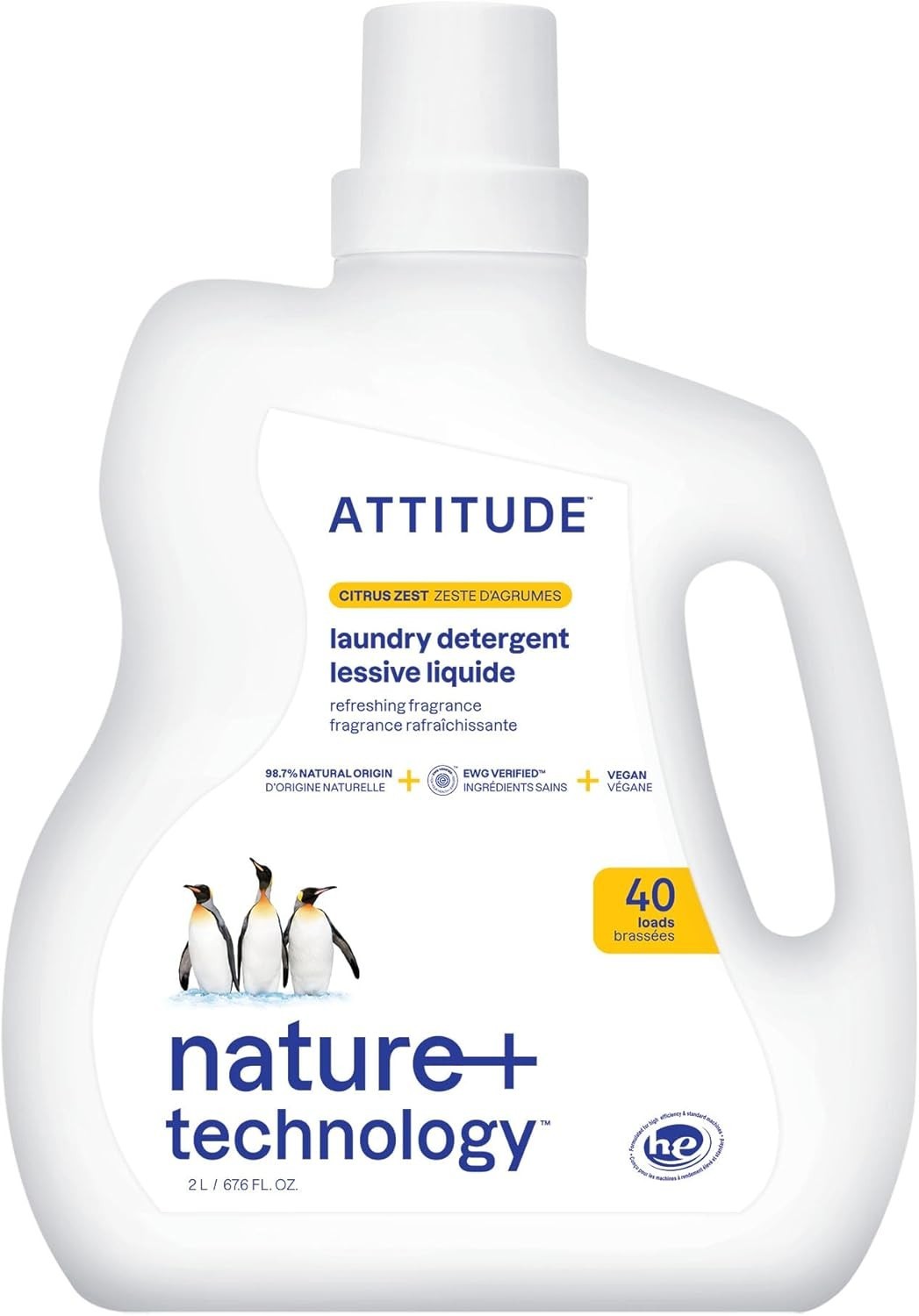Plant-Based Liquid Laundry Soap, EWG Verified & – 67.6 Fl Oz for 40 Loads