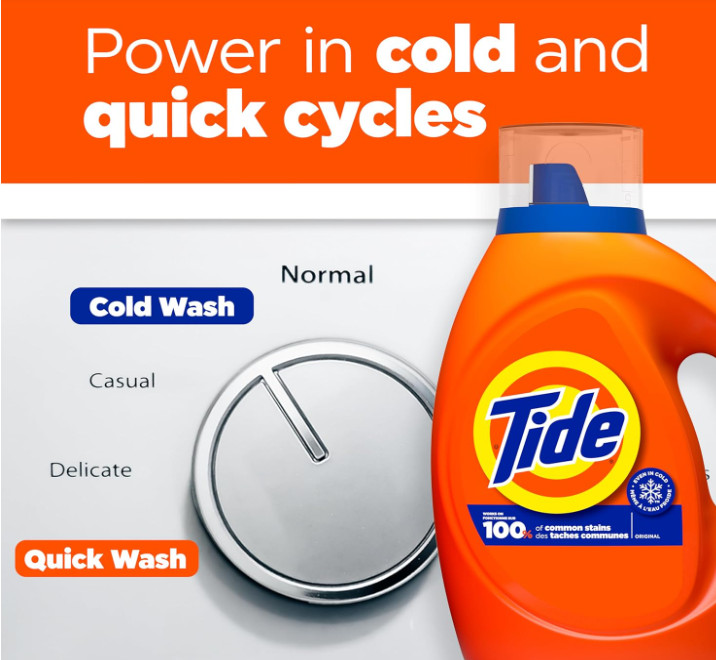 Tide Liquid Laundry Detergent, Original – 64 Loads, 84 fl oz, HE Compatible