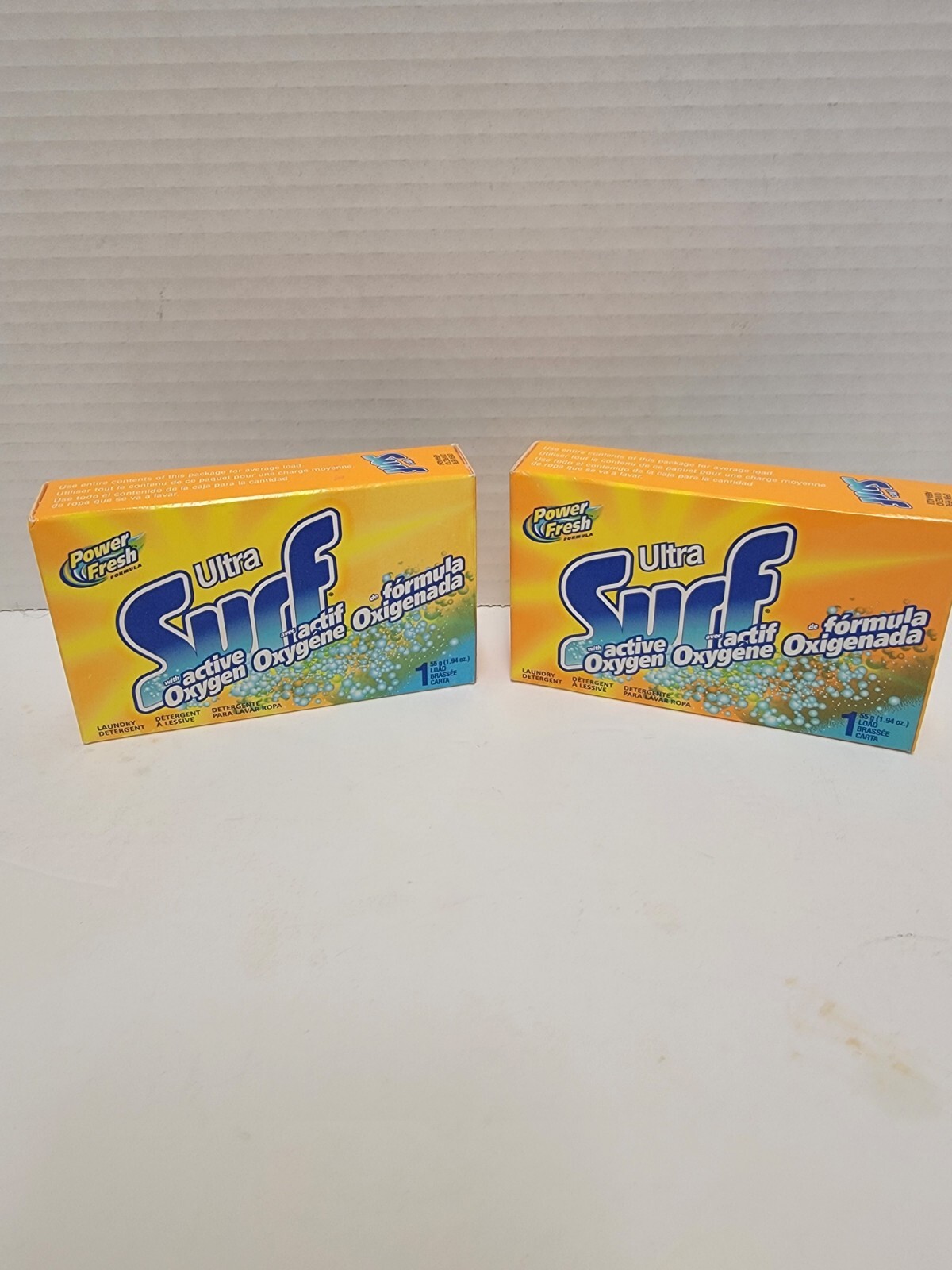 2 Packs Surf Ultra Powder Detergent Single Load Boxes 2 oz Power Fresh