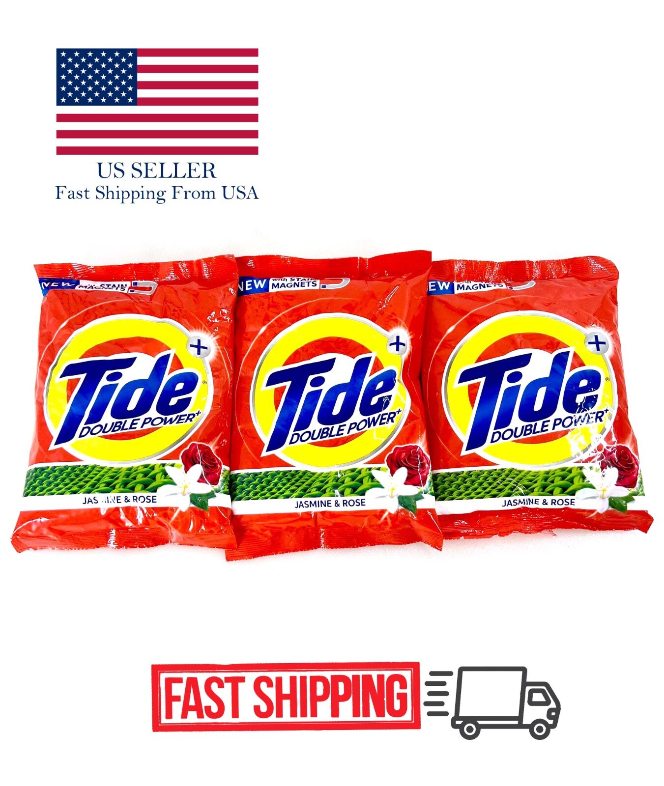 6 Tide Plus Double Power Detergent Washing Power Jasmine & Rose 500 g