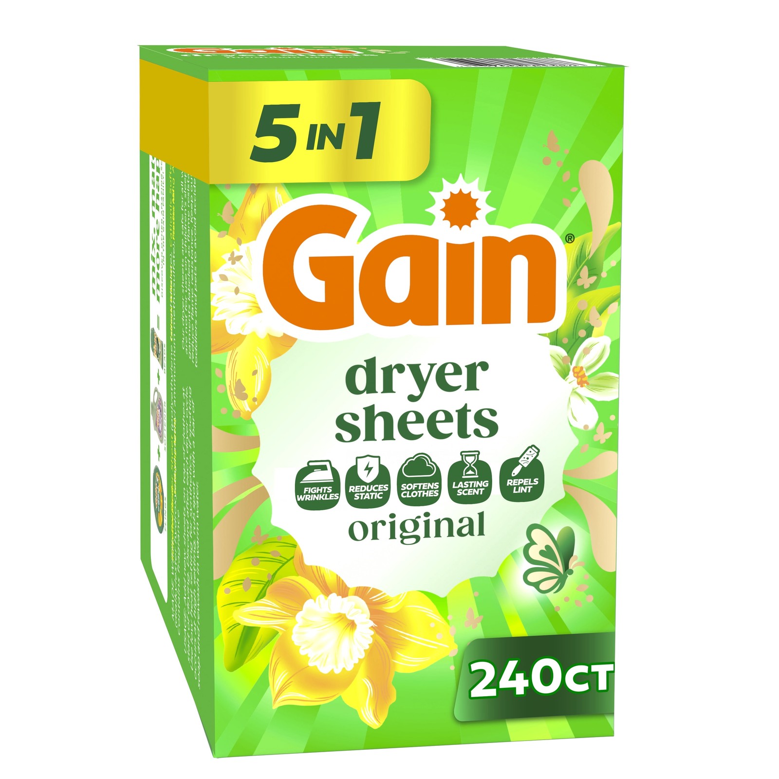 (4 pack) Dryer Sheets, Original Scent, 240 Count