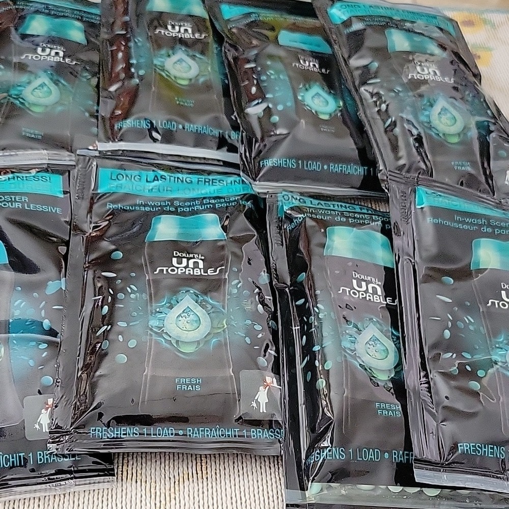 10 COUNT Downy Unstopables Fresh In-Water Laundry Scent Booster Beads 1.24 Oz Ea