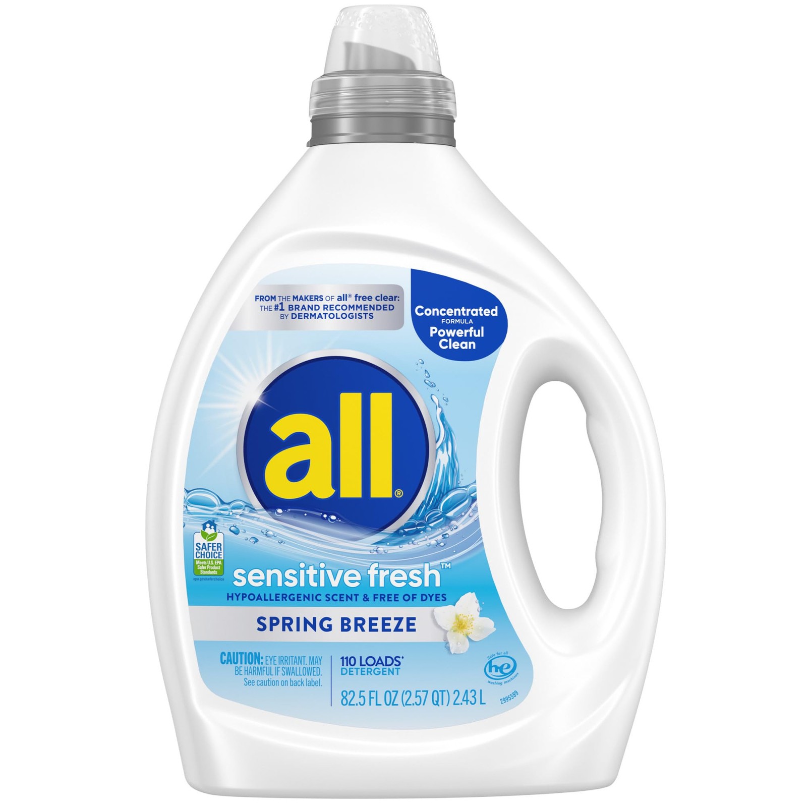 all Sensitive Fresh Spring Breeze 82.5 Fl Oz (Pack of 1),
