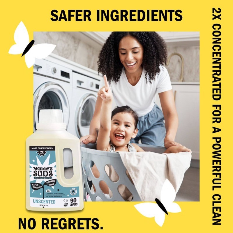 Unsc HE Laundry Detergent 90L – 46oz: Plastic Jug, Sensitive, No Fragrance Vegan