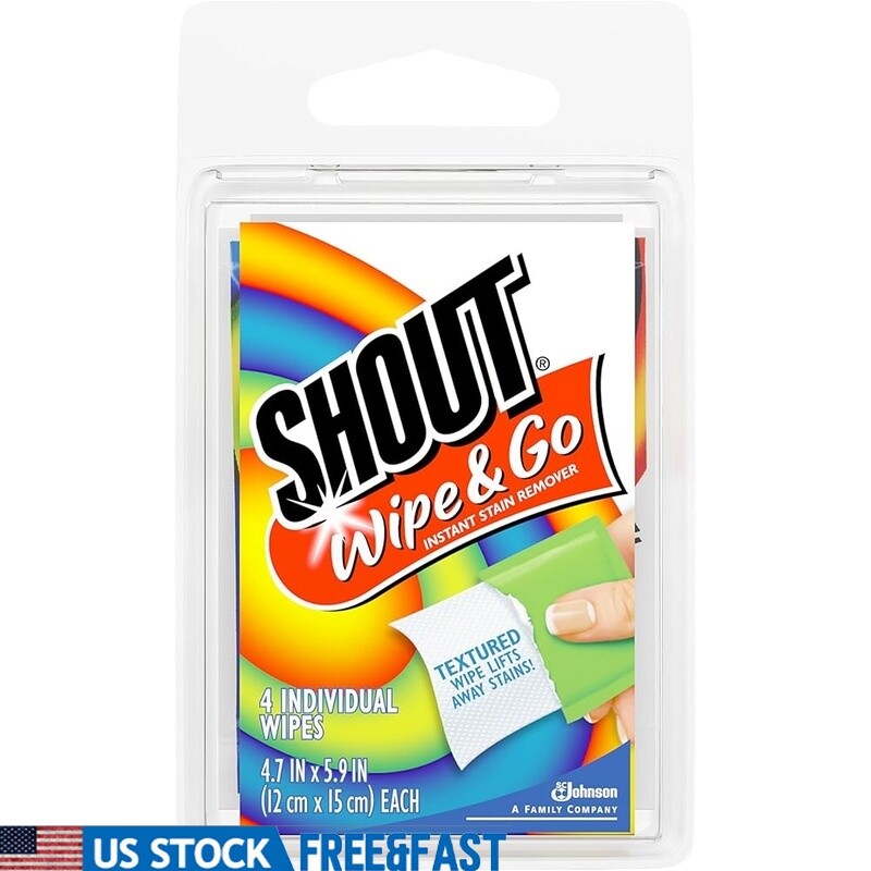 Instant Stain Remover Wipes Clothes No Wash Required Travel Essentials 4 Count