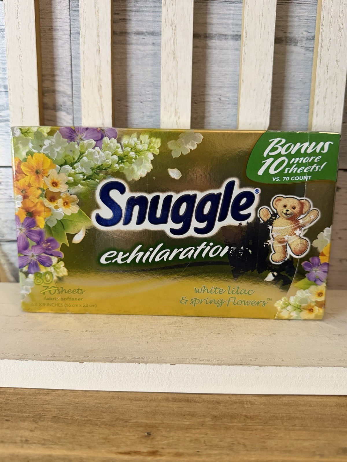 Snuggle Exhilarations White Lilac & Spring Flowers Fabric Softener Sheets 80 HTF