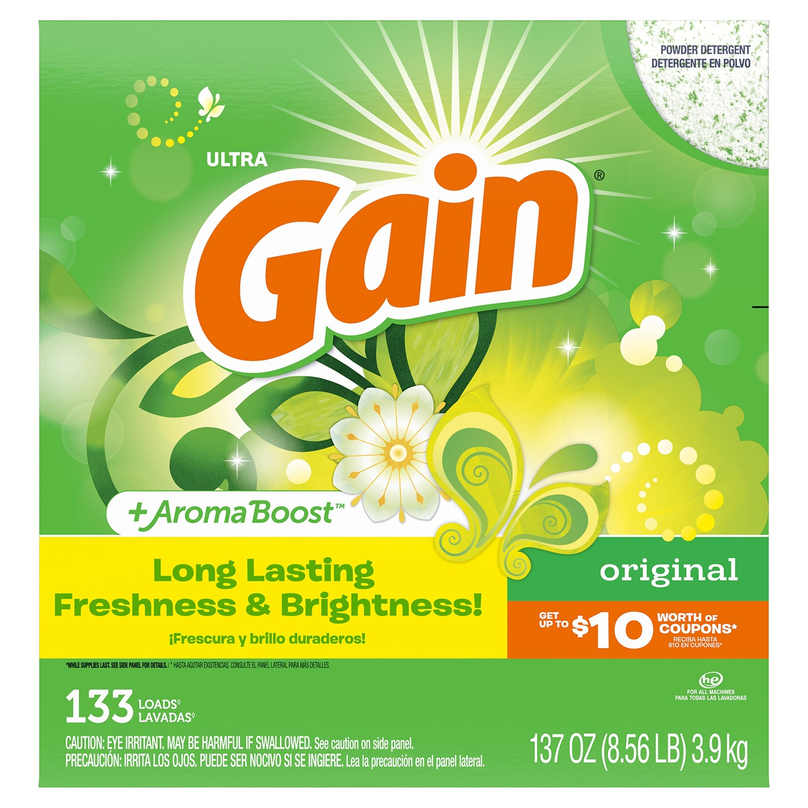 Gain Powder Laundry Detergent for Regular and HE 137 Ounce (Pack of 1)