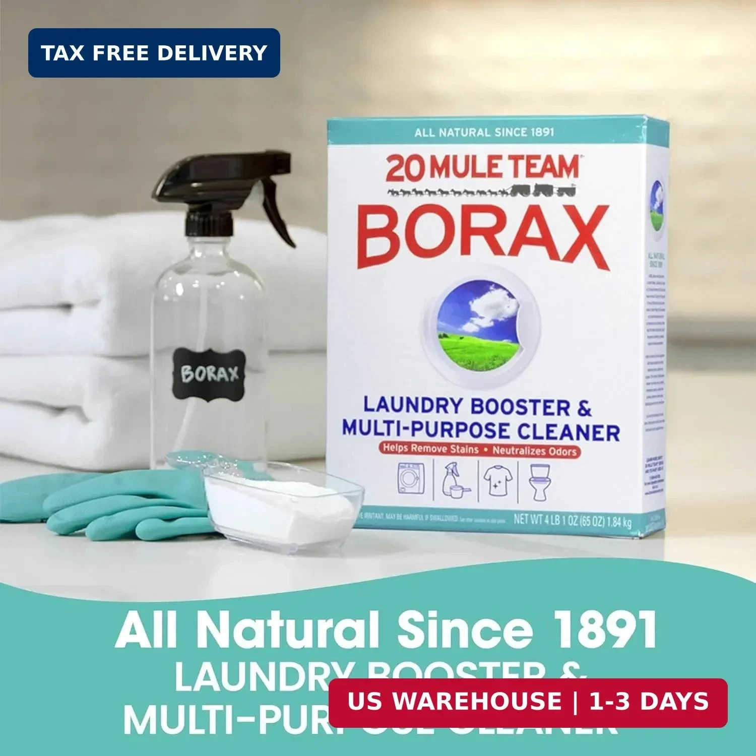 20 Mule Team Detergent Booster – 65oz Free Shipping