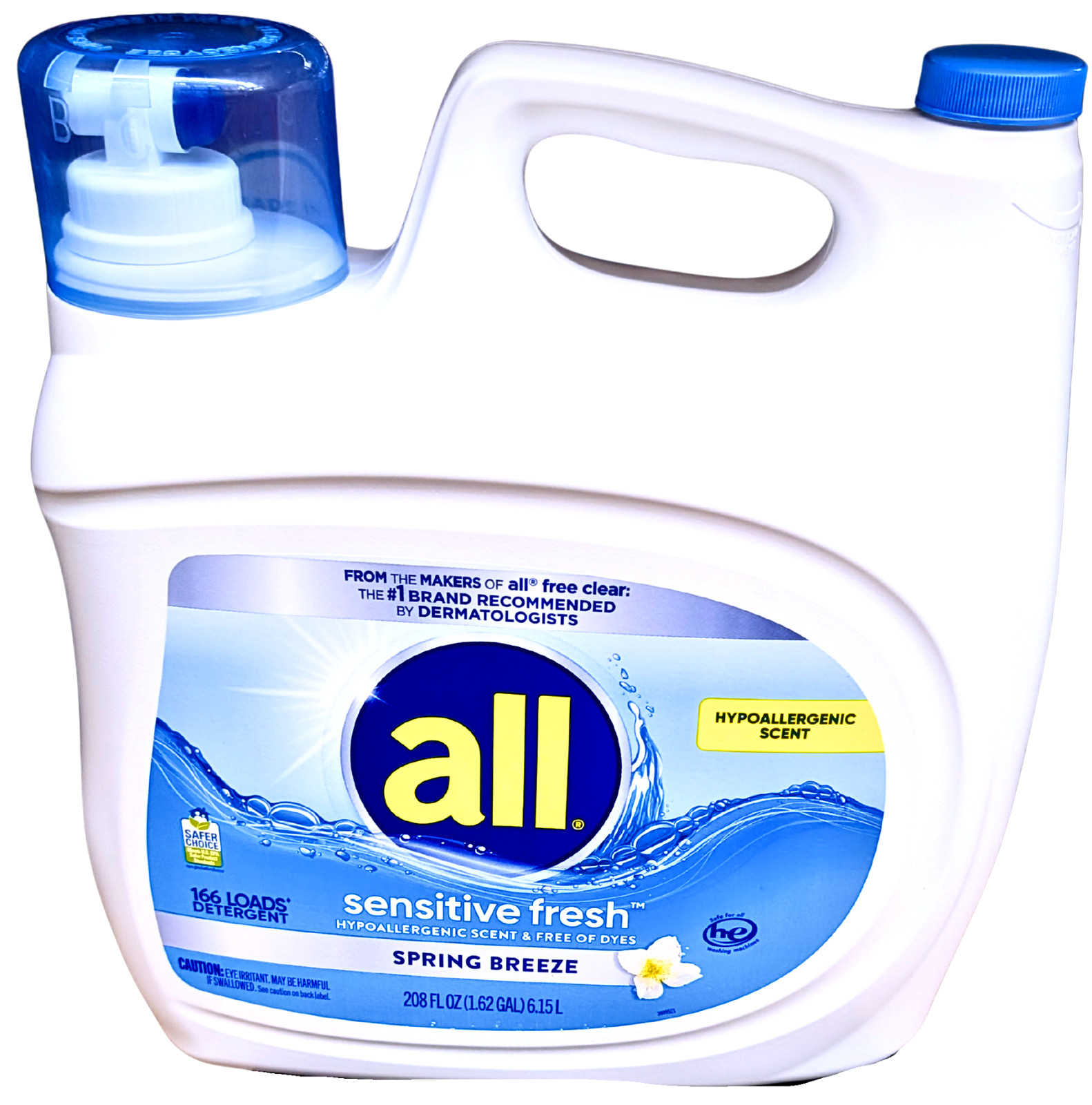 all Liquid Laundry Detergent Sensitive Fresh 208 Ounce 166 Loads