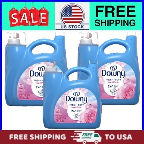 (3 pack) Downy Liquid Fabric Softener and Conditioner, April Fresh Scent, 140 fl